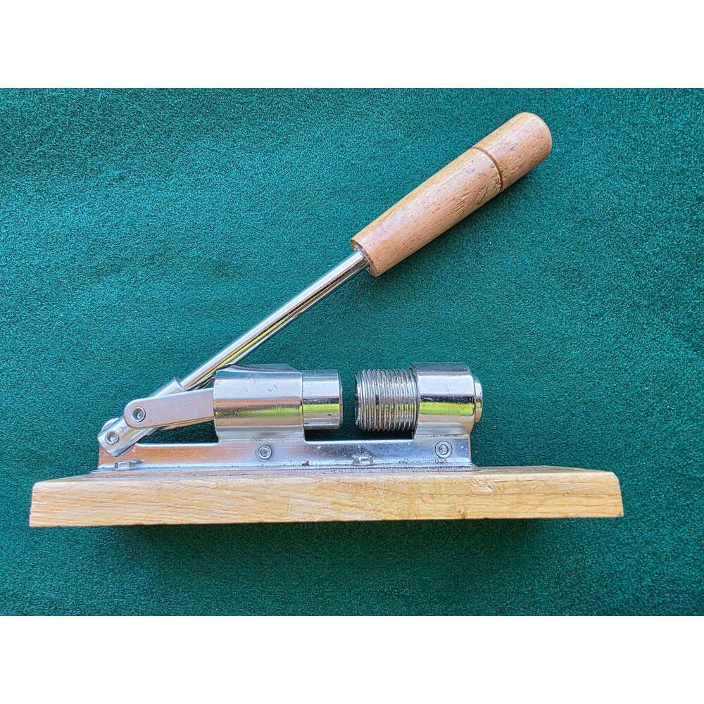 Heavy Duty Pecan and Nut Cracker Tool with Wood Base and Adjustable Handle